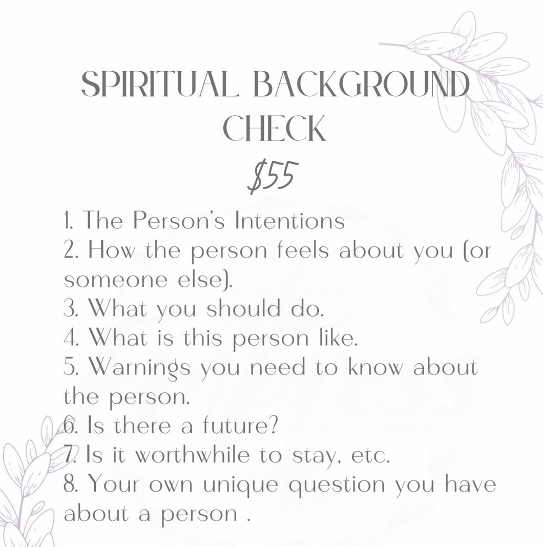 Spiritual Background Check